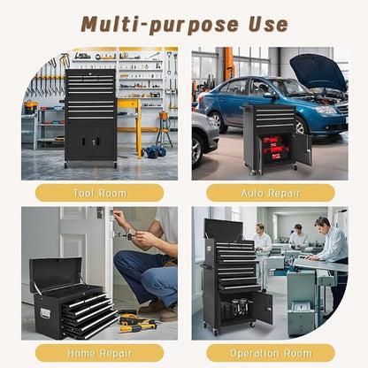 13-Drawer Double Doors Handle Rolling Tool Chest, 2 in 1 Detachable Rolling - Image 7