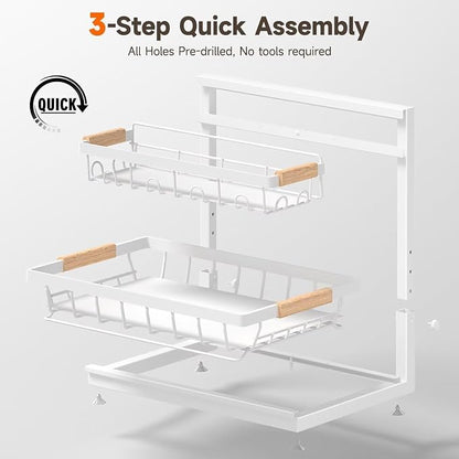 Sevenblue 2-Pack 2-Tier Height Adjustable Under Sink Organizer & Storage | - Image 7