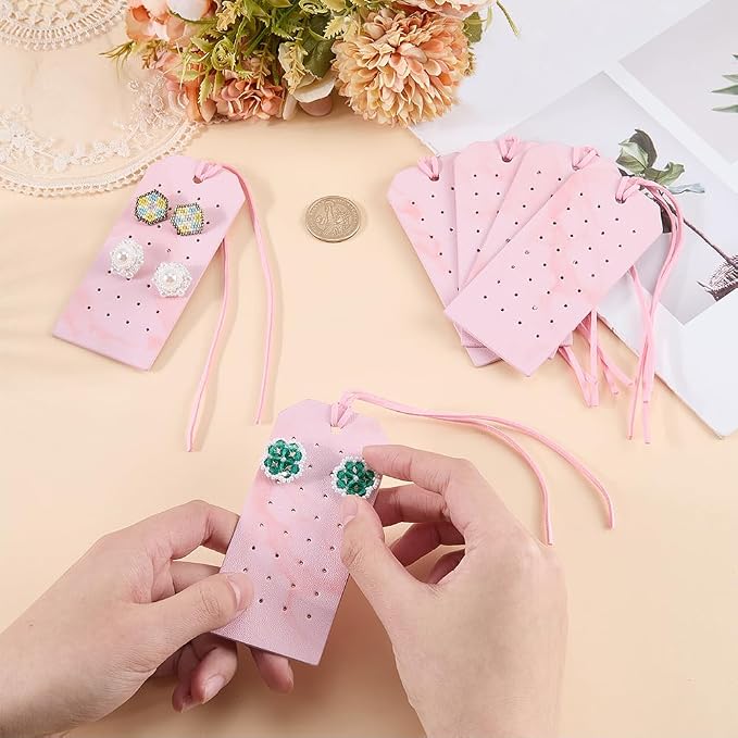 6PCS PU Leather Earring Stud Holders - Image 3