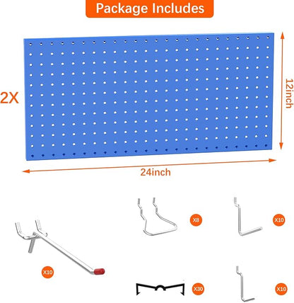 TORACK Metal Pegboard Wall Organizer 24" x 24" or 12" x 48" - Image 4