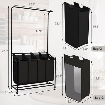 LUCKUP Laundry Sorter 4 Sections - Image 2