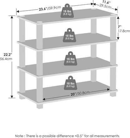 Furinno Turn-N-Tube Storage Shelves Set of 2, 4-Tier Stackable Standing Shelf - Image 2