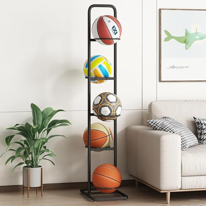 Vertical Ball Rack -basketball rack- Durable Carbon Steel Storage by MLUPODY