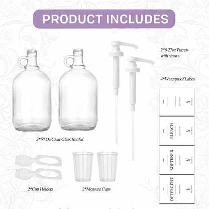 2 Pcs Glass Liquid Laundry Detergent Dispenser - Image 3