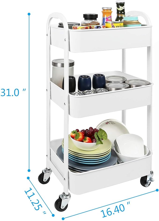 MAX Houser 3-Tier Rolling Utility Cart - Image 3