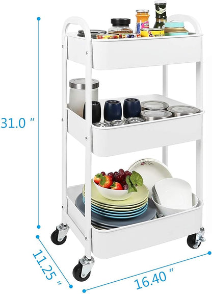 MAX Houser 3-Tier Rolling Utility Cart - Image 3