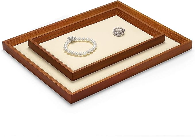 Oirlv Solid Wood Small Jewelry Tray Trade Showcase Countertop Jewelry Display - Image 4