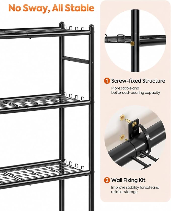 APEXCHASER Metal Storage Shelves 4-Tier, Wire Shelving Unit - Image 4