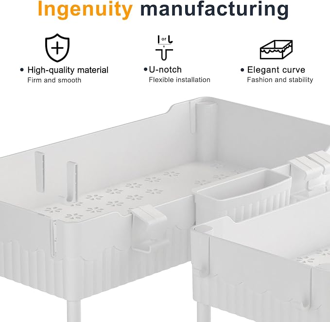 Sevenblue 2 Pack Under Sink Organizer, Under Bathroom Cabinet Organizer - Image 4