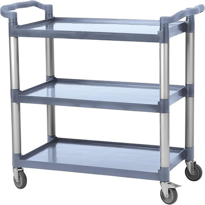 3-Tier Service Cart，3-Shelf Rolling Push Cart by TROPOW