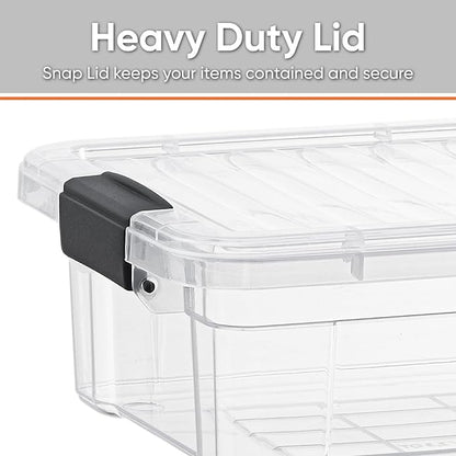 Superio Storage Bins with Lids- 6 Pack, 7.4 Qt Clear Boxes - Image 4