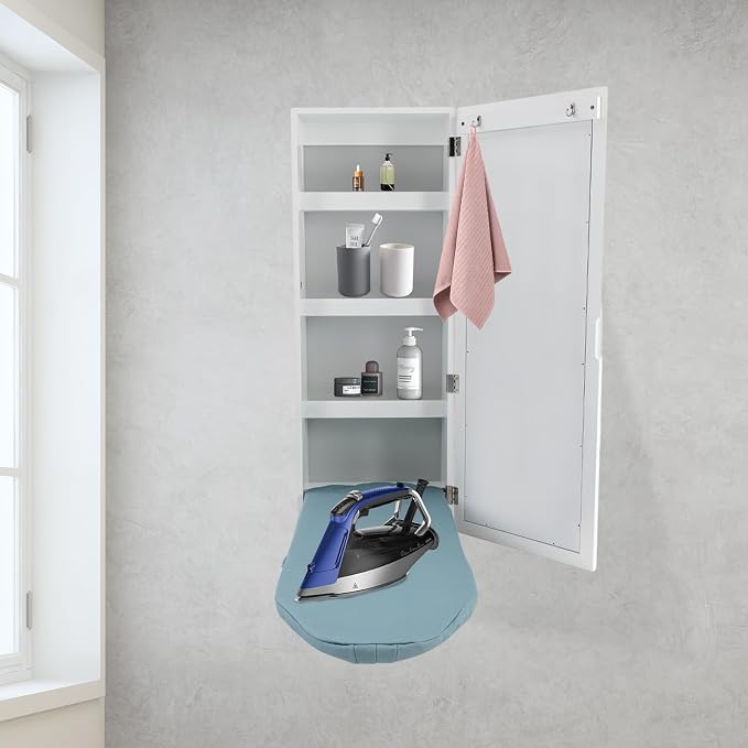 Wall Mounted Ironing Board Cabinet, Built-in Foldable Ironing Board, Wall - Image 4