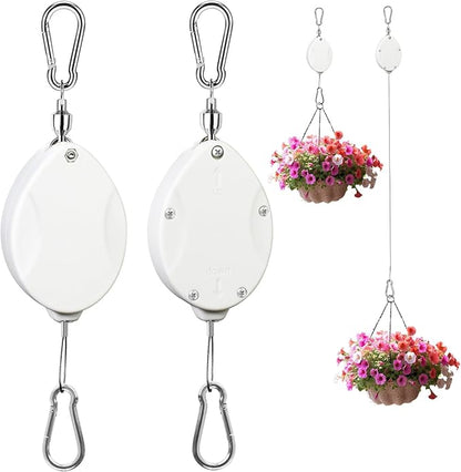 2Pcs Retractable Plant Hanger, Heavy Duty, Quick Auto Lock, Adjustable Hook by ZUZUAN