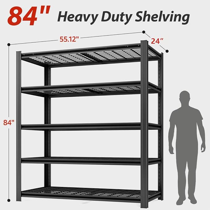 Extra Large/Big 55.12"W Father&I Industrial 6-Heavy-Dudy-Shelf-Rack Utility - Image 2