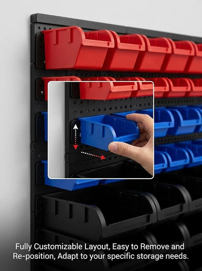 90Pcs Wall Mounted Storage Organizer Bins - Image 6