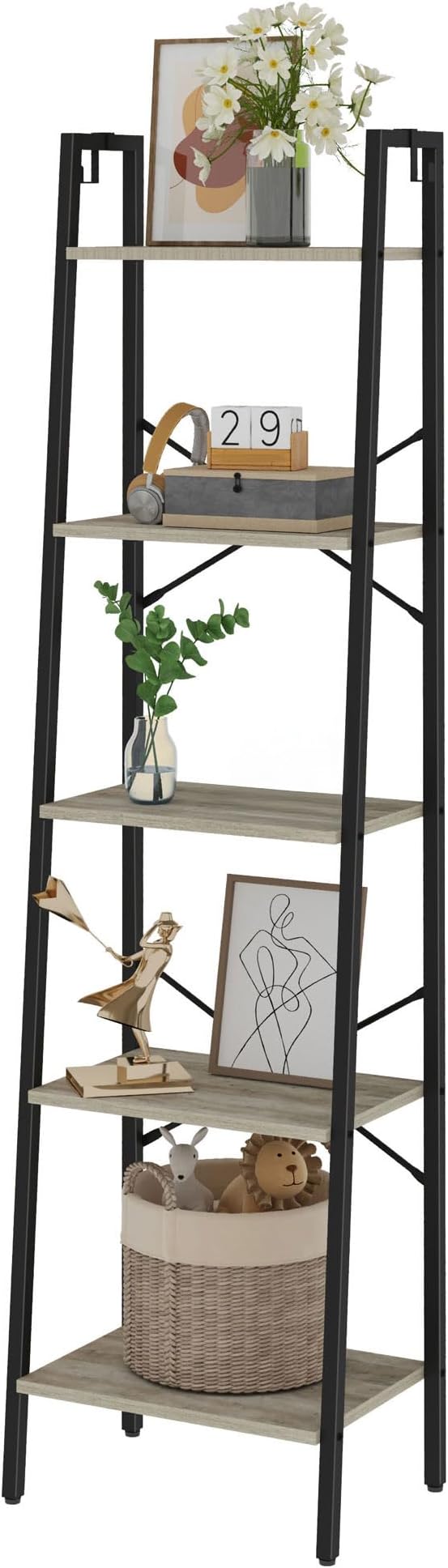 Hzuaneri Ladder Shelf, Freestanding Corner Storage Shelf | Bookcase - Image 8