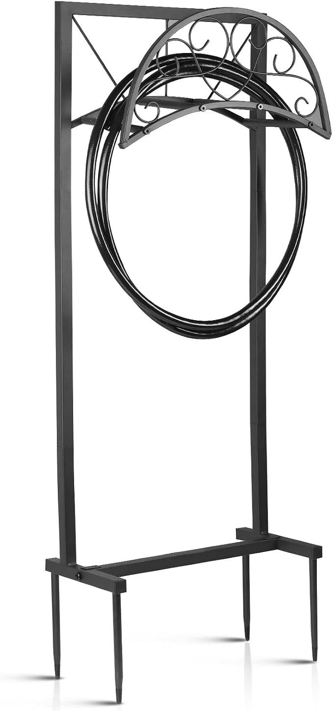 Garden Hose Holder Stand, Heavy Duty Freestanding Metal Hose Hanger Rack by Unknown