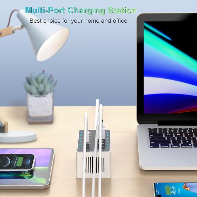 USB C Charging Station Cell Phone Wall Charger 12Ports USBC Fast Charging Power - Image 3