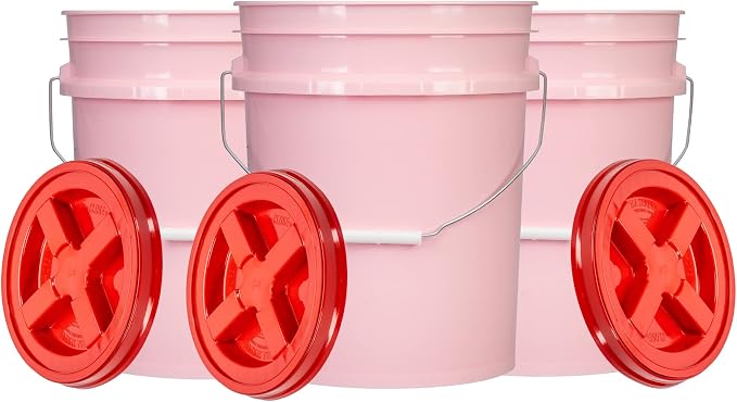 House Naturals 5 Gallon Pink Food Grade BPA Free Made in USA Bucket Pail by House+Naturals