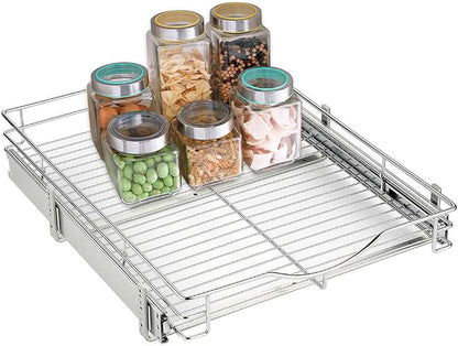 DINDON 1 Tier Pull Out Cabinet Organizer Heavy-Duty Metal Sliding Drawer Shelf - Image 8