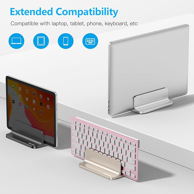 OMOTON Vertical Laptop Stand Holder, Desktop Aluminum Stand - Image 5