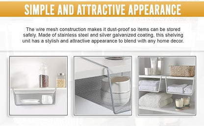 YBM Home Under Shelf Basket Mesh Stainless Steel Storage Under Cabinet Hanging - Image 4