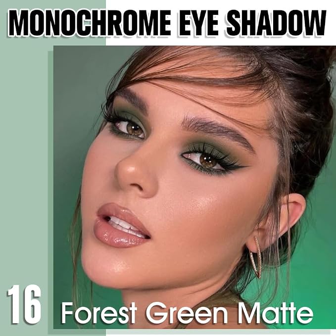 Green Single Matte Eyeshadow Makeup, Neutral Powde Eye Shadow - Image 2