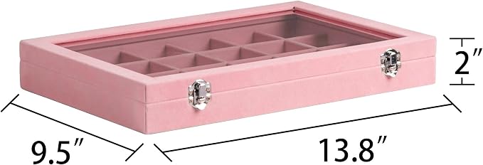 Frebeauty Velvet Jewelry Tray, 24 Grid Jewelry Organizer - Image 3