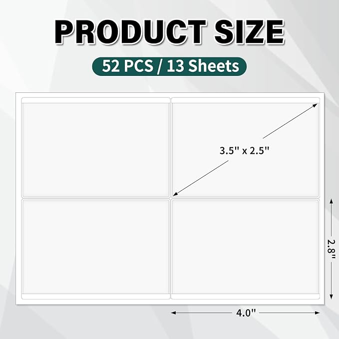 Ohuimrt Storage Bin Labels, 52 Pack, 3.5" x 2.5" Index Card Size | Clear - Image 2