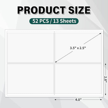 Ohuimrt Storage Bin Labels, 52 Pack, 3.5" x 2.5" Index Card Size | Clear - Image 2