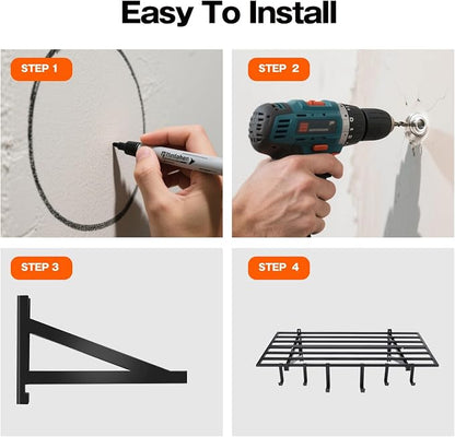 Garage Wall Shelving, 2X4ft Garage Storage Rack, Heavy Duty Wall Mounted - Image 5
