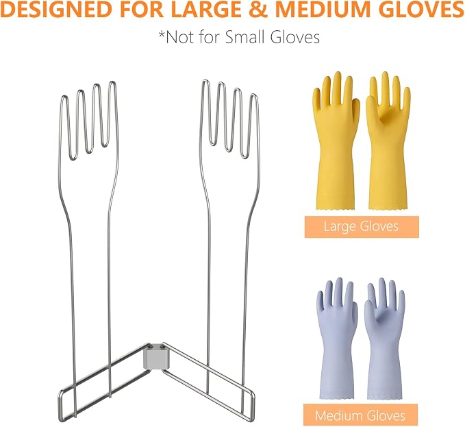 KORRTFID Kitchen Glove Holder, Stainless Steel Glove Rack, Kitchen Vertical - Image 3