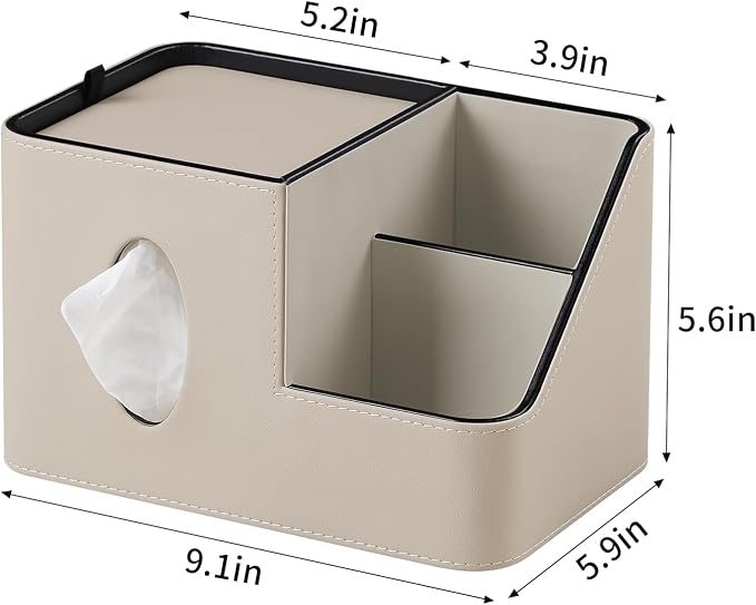 PU Leather Square Tissue Box Cover - Image 4