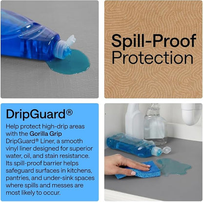 GORILLA GRIP DripGuard Shelf Liner, Non-Adhesive Drawer and Kitchen Cabinet - Image 3