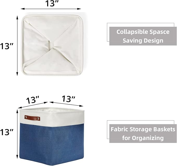 HNZIGE Cube Storage Baskets for Shelves, Fabric Storage Basket - Image 2
