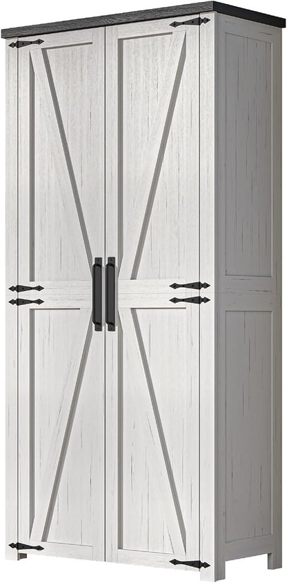 White Farmhouse Kitchen Pantry Cabinet, Dining Room, Living Room - Image 7