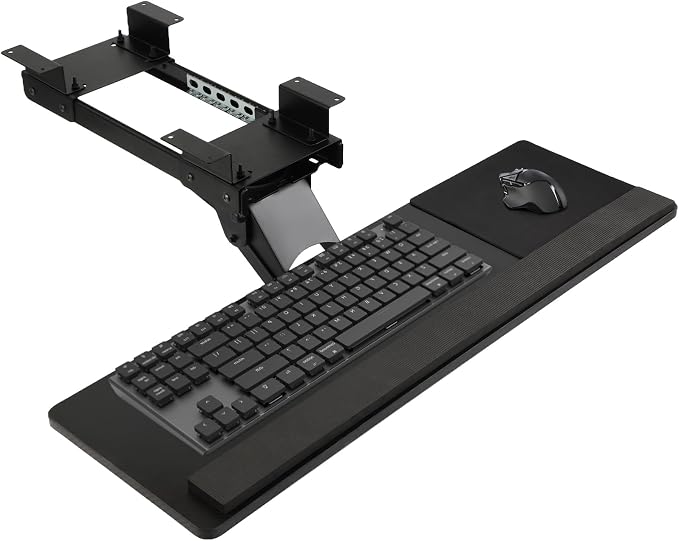 Keyboard Tray - Under Desk Keyboard Tray， 360° Adjustable Slide Out Keyboard by GCCSJ