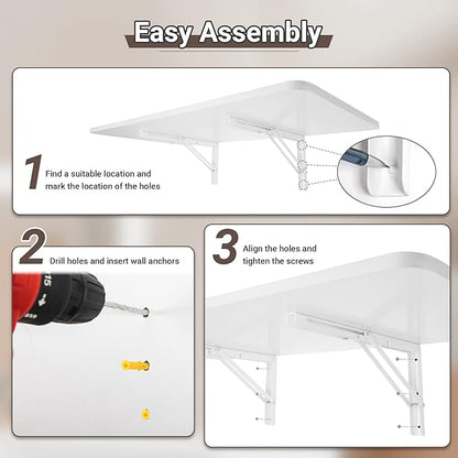 Wall Mounted Folding Table 39.4”L x 19.7”W, Laundry Folding Table - Image 6
