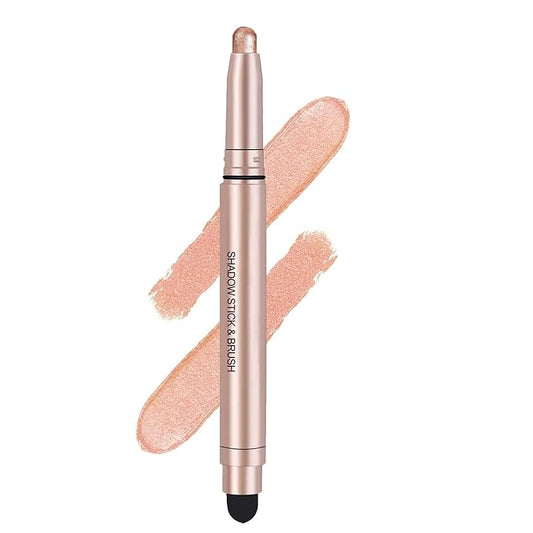 Champagne Eyeshadow Stick, Shimmer Cream Single Eyeshadow Pencil High Pigmented by Metfdlaig
