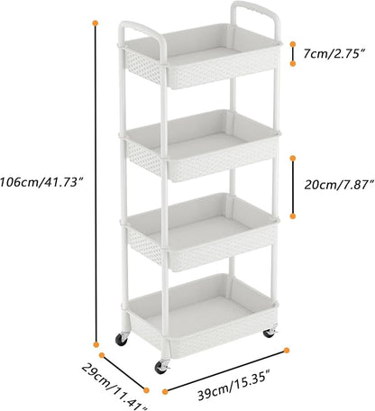 MOYIPIN 4-Tier Plastic Rolling Utility Cart - Image 2