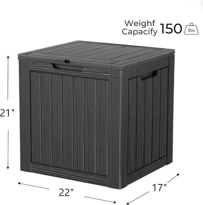 35 Gallon Outdoor Storage Box Waterproof Lockable Resin Deck Box Large - Image 2