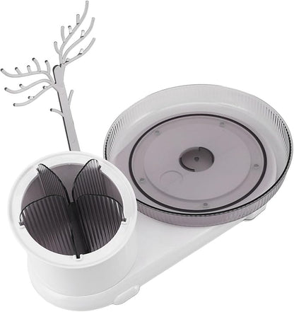 Jewelry Organizer Makeup Brush Organizer 360 Degree Rotatable Jewelry Display - Image 6