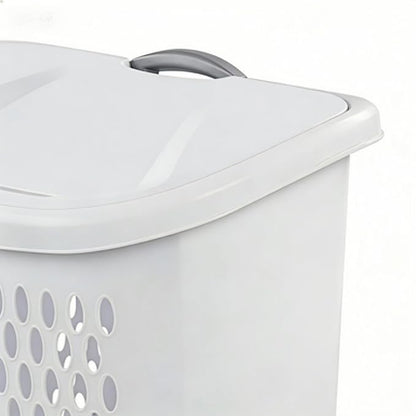Wheeled Laundry Hamper with Retractable Handle, Plastic Rolling Laundry Basket - Image 3