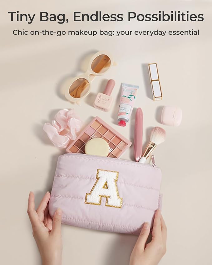 BAGSMART Small Personalized Makeup Bag, Machine Washable Puffy Cosmetic Pouch - Image 6