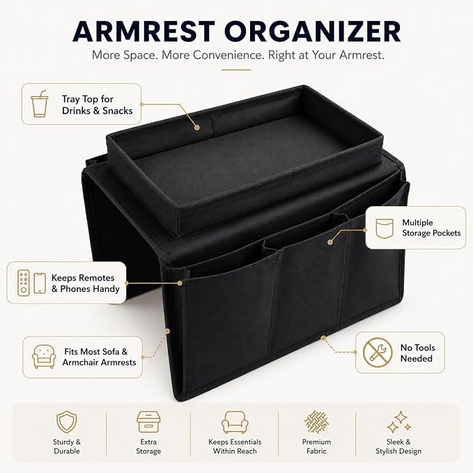 Dependable Industries inc. Essentials Sofa Armrest Organizer - Image 5