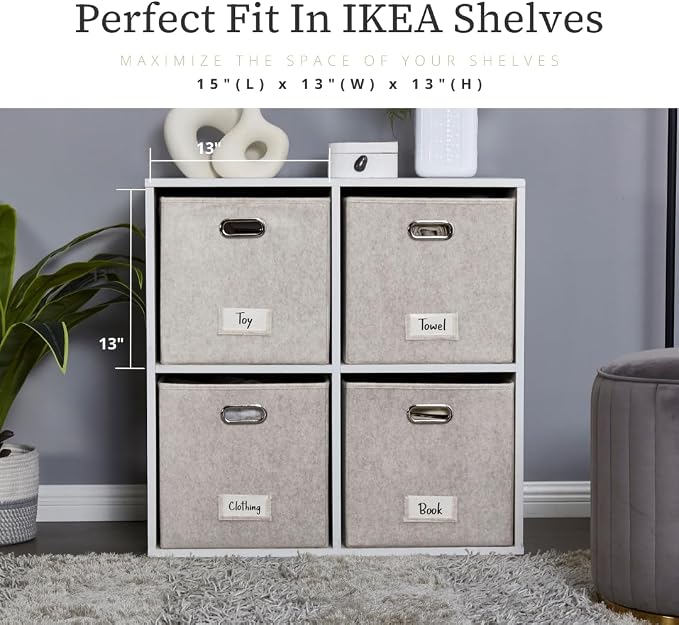 DECOMOMO Felt Storage Bins 13x15x13 Storage Cube Bins - Image 8