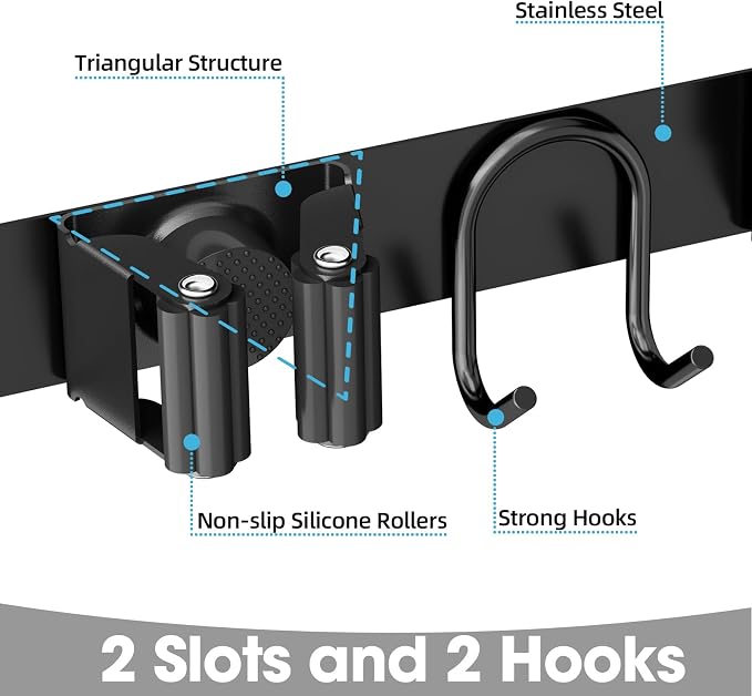 Broom Holder Wall Mount, Broom Hanger - Image 4
