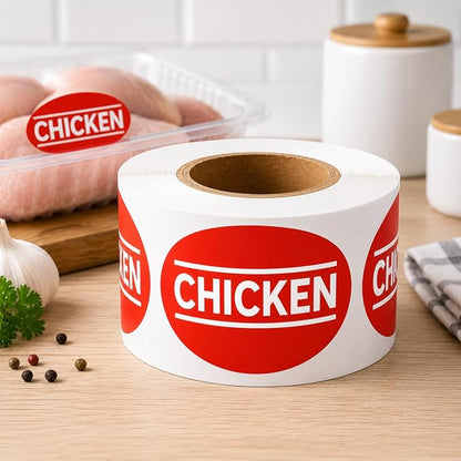 Chicken Labels Stickers 500PCS, 1.75" x 1" Meat Labels - Image 4