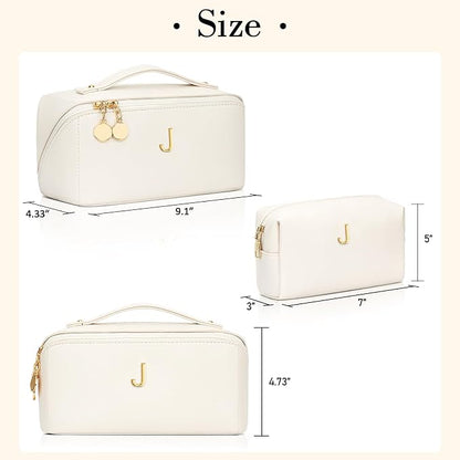 Birthday Gifts for Women Teen Girl, Personalized Initial Makeup Organizer Bag - Image 5