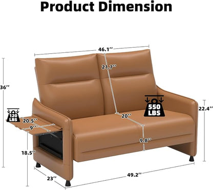 Faux Leather Loveseat, Upholstered Loveseat - Image 2
